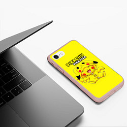 Чехол iPhone 7/8 матовый Пикачу Пика Пика в костюме, цвет: 3D-светло-розовый — фото 2
