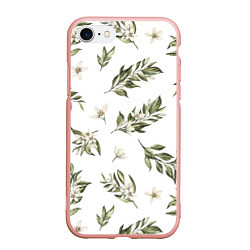 Чехол iPhone 7/8 матовый Цветы Цитрусовых, цвет: 3D-светло-розовый