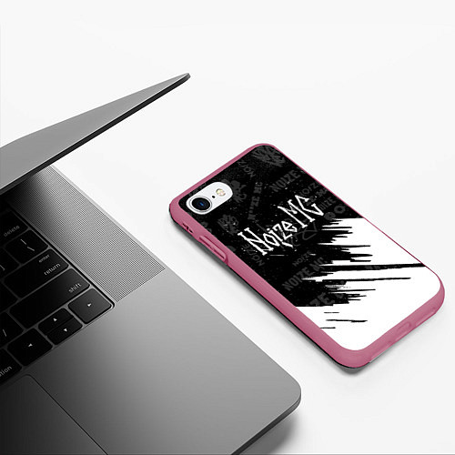 Чехол iPhone 7/8 матовый Noize mc нойз мс / 3D-Малиновый – фото 3
