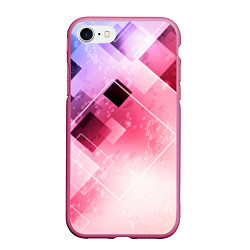 Чехол iPhone 7/8 матовый Розово-голубая абстрактная геометрия, цвет: 3D-малиновый