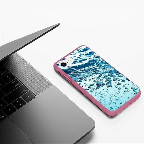 Чехол iPhone 7/8 матовый Wave Pacific ocean / 3D-Малиновый – фото 3