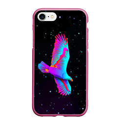 Чехол iPhone 7/8 матовый Eagle Space Neon, цвет: 3D-малиновый