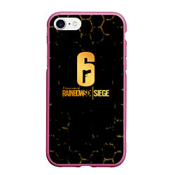 Чехол iPhone 7/8 матовый Rainbow six siege соты, цвет: 3D-малиновый