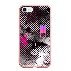 Чехол iPhone 7/8 матовый BTS КРАСКА, цвет: 3D-светло-розовый