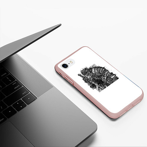 Чехол iPhone 7/8 матовый Soulsborn / 3D-Светло-розовый – фото 3