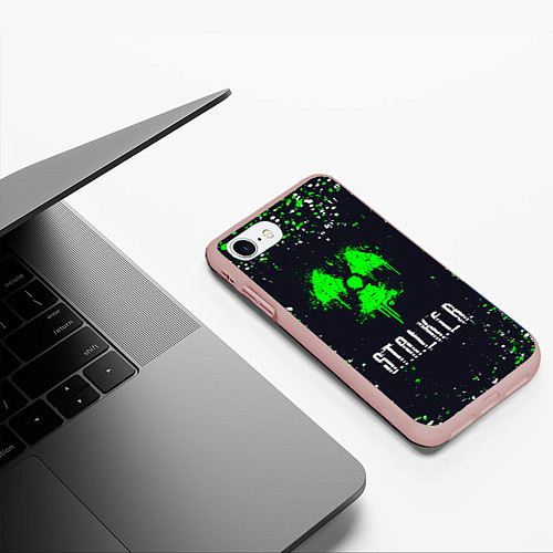 Чехол iPhone 7/8 матовый Stalker сталкер брызги / 3D-Светло-розовый – фото 3