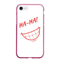 Чехол iPhone 7/8 матовый Злобный смех, цвет: 3D-малиновый