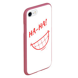 Чехол iPhone 7/8 матовый Злобный смех, цвет: 3D-малиновый — фото 2