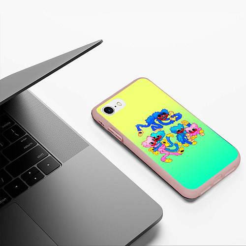Чехол iPhone 7/8 матовый POPPY PLAYTIME - HAGGY WAGGY AND KISSY MISSY / 3D-Светло-розовый – фото 3