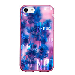 Чехол iPhone 7/8 матовый Nature - надписи, цвет: 3D-малиновый