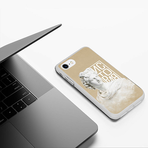 Чехол iPhone 7/8 матовый Античная история / 3D-Белый – фото 3