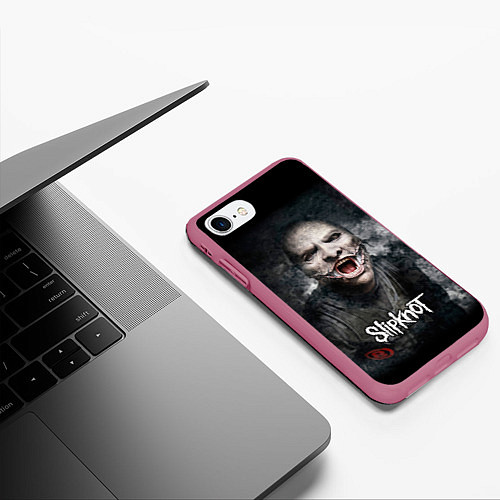 Чехол iPhone 7/8 матовый Slipknot - The Gray Chapter - Corey Taylor / 3D-Малиновый – фото 3