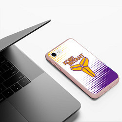 Чехол iPhone 7/8 матовый Коби Брайант Lakers Абстракция, цвет: 3D-светло-розовый — фото 2