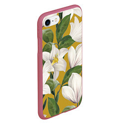 Чехол iPhone 7/8 матовый Цветы Белые Лилии, цвет: 3D-малиновый — фото 2