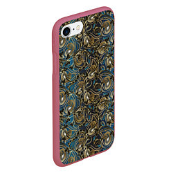 Чехол iPhone 7/8 матовый Классические узоры текстуры, цвет: 3D-малиновый — фото 2