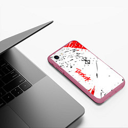 Чехол iPhone 7/8 матовый Берсерк - Berserk logo elements, цвет: 3D-малиновый — фото 2