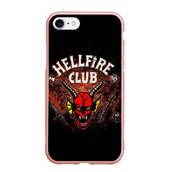 Чехол iPhone 7/8 матовый Hellfire club, цвет: 3D-светло-розовый