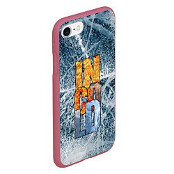 Чехол iPhone 7/8 матовый IN COLD logo with ice, цвет: 3D-малиновый — фото 2
