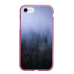 Чехол iPhone 7/8 матовый Лес в ночи, цвет: 3D-малиновый