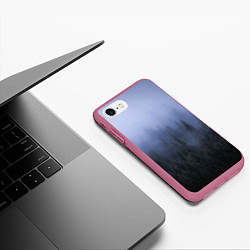 Чехол iPhone 7/8 матовый Лес в ночи, цвет: 3D-малиновый — фото 2