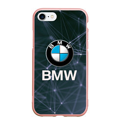 Чехол iPhone 7/8 матовый БМВ - BMW Абстракция, цвет: 3D-светло-розовый