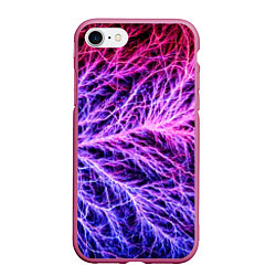 Чехол iPhone 7/8 матовый Авангардный неоновый паттерн Мода Avant-garde neon, цвет: 3D-малиновый