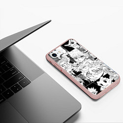 Чехол iPhone 7/8 матовый Hunter x Hunter pattern, цвет: 3D-светло-розовый — фото 2