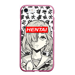 Чехол iPhone 7/8 матовый HENTAI SCHOOL GIRL ХЕНТАЙ ШКОЛЬНИЦА, цвет: 3D-малиновый