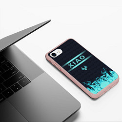Чехол iPhone 7/8 матовый Сяо Xiao Elements Genshin Impact, цвет: 3D-светло-розовый — фото 2