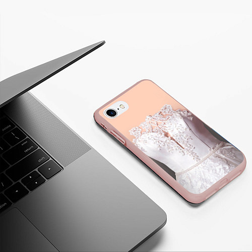 Чехол iPhone 7/8 матовый Свадебный корсер / 3D-Светло-розовый – фото 3