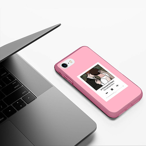 Чехол iPhone 7/8 матовый Плейлист / 3D-Малиновый – фото 3