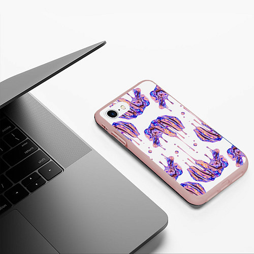 Чехол iPhone 7/8 матовый Liquid hands / 3D-Светло-розовый – фото 3