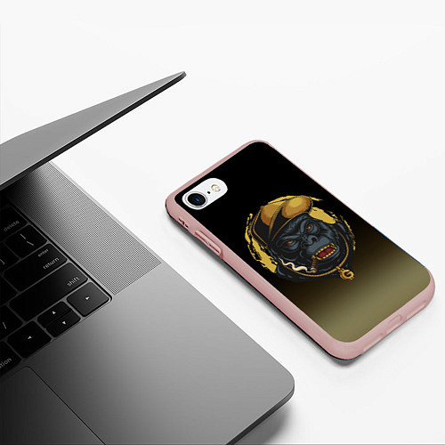 Чехол iPhone 7/8 матовый Hip-hop Gorilla / 3D-Светло-розовый – фото 3