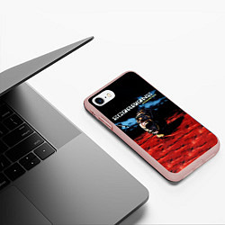 Чехол iPhone 7/8 матовый Acoustica - Scorpions, цвет: 3D-светло-розовый — фото 2