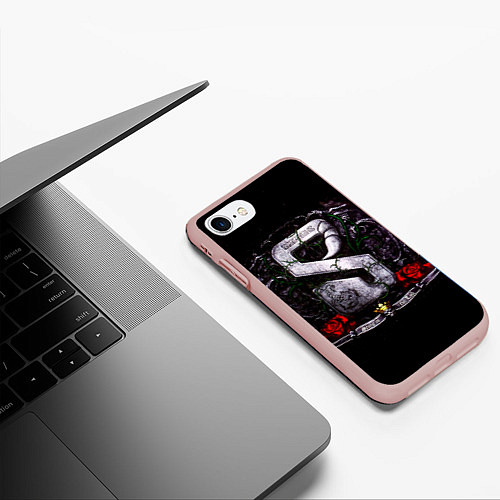 Чехол iPhone 7/8 матовый Sting in the Tail - Scorpions / 3D-Светло-розовый – фото 3