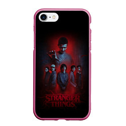 Чехол iPhone 7/8 матовый ОЧЕНЬ СТРАННЫЕ ДЕЛА ST STRANGER THINGS, цвет: 3D-малиновый