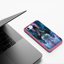 Чехол iPhone 7/8 матовый Облака неонового цвета Neon colored clouds, цвет: 3D-малиновый — фото 2