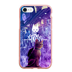 Чехол iPhone 7/8 матовый Stray: Viloet Logo, цвет: 3D-светло-розовый