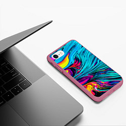 Чехол iPhone 7/8 матовый Paint Wave, цвет: 3D-малиновый — фото 2