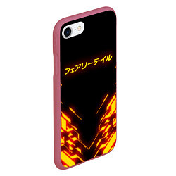 Чехол iPhone 7/8 матовый FAIRY TAIL FLAMING GEOMETRY, цвет: 3D-малиновый — фото 2