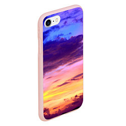 Чехол iPhone 7/8 матовый Небо на закате, цвет: 3D-светло-розовый — фото 2