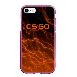 Чехол iPhone 7/8 матовый Counter Strike cs go молнии, цвет: 3D-малиновый