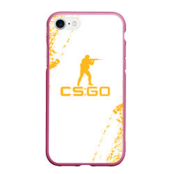 Чехол iPhone 7/8 матовый Cs go КРАСКА, цвет: 3D-малиновый