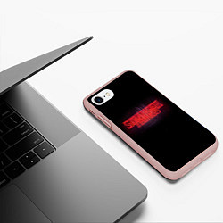 Чехол iPhone 7/8 матовый С логотипом Stranger Things, цвет: 3D-светло-розовый — фото 2