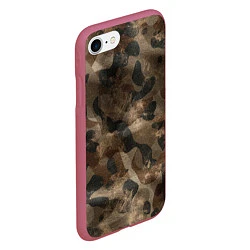 Чехол iPhone 7/8 матовый Камуфляж с потёртостями - Буря в пустыне, цвет: 3D-малиновый — фото 2