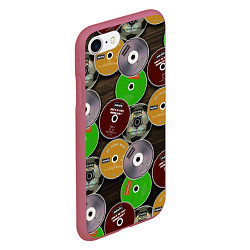 Чехол iPhone 7/8 матовый Диски группы OASIS, цвет: 3D-малиновый — фото 2