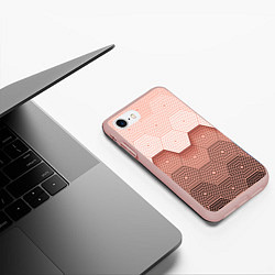 Чехол iPhone 7/8 матовый Hexagon Minimal, цвет: 3D-светло-розовый — фото 2