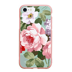 Чехол iPhone 7/8 матовый Букет роз Лето, цвет: 3D-светло-розовый