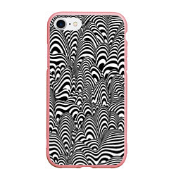Чехол iPhone 7/8 матовый Черно-белая психоделика, цвет: 3D-баблгам