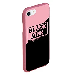 Чехол iPhone 7/8 матовый BLACKPINK BIG LOGO, цвет: 3D-малиновый — фото 2